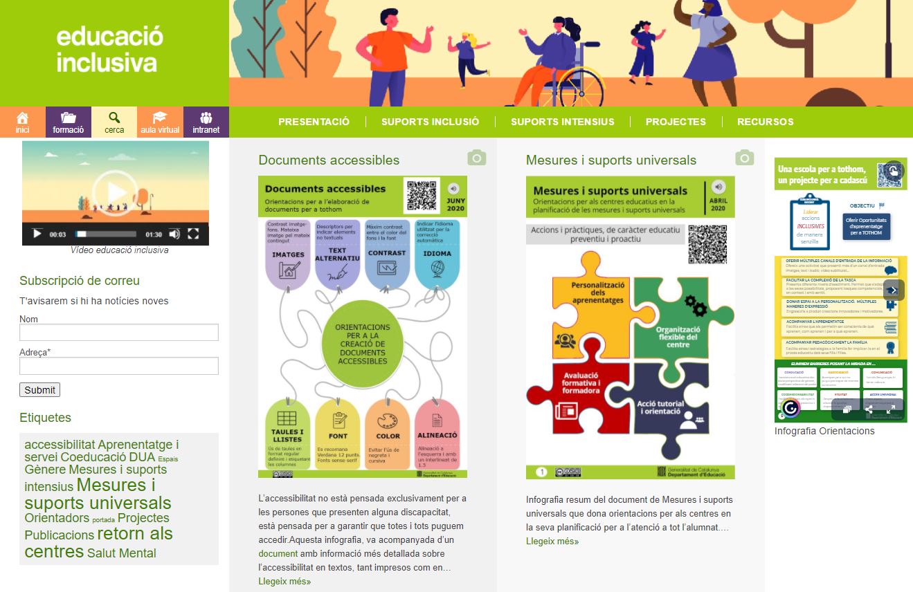 Imatge i enllaç a la web de la Subdirecció General d'educació inclusiva